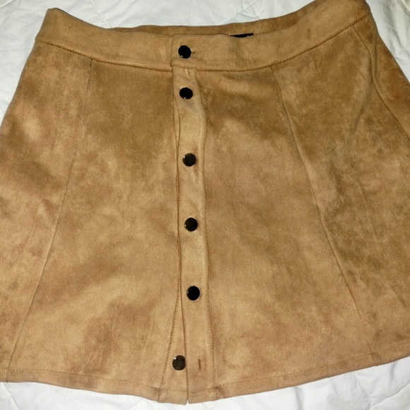 Tan suede mini skirt size XL - Picture 1 of 7